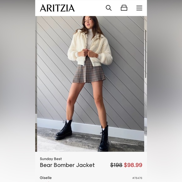 Aritzia sunday best bear bomber faux fur jacket - Picture 4 of 4